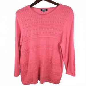 Buffalo David Bitton Women 3/4 Sleeve Scoop Neck Salmon Blouse XXL